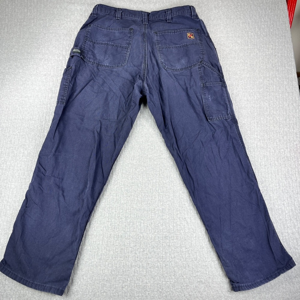Riverside FR Work Pants Mens 36/34X29 Navy Blue Flame Resistant Westex UltraSoft
